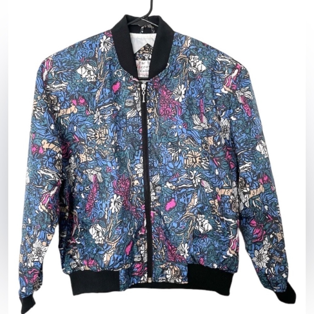 THE InCrowd Collection Vintage 90s Jewel Tone Floral Print Bomber Jacket